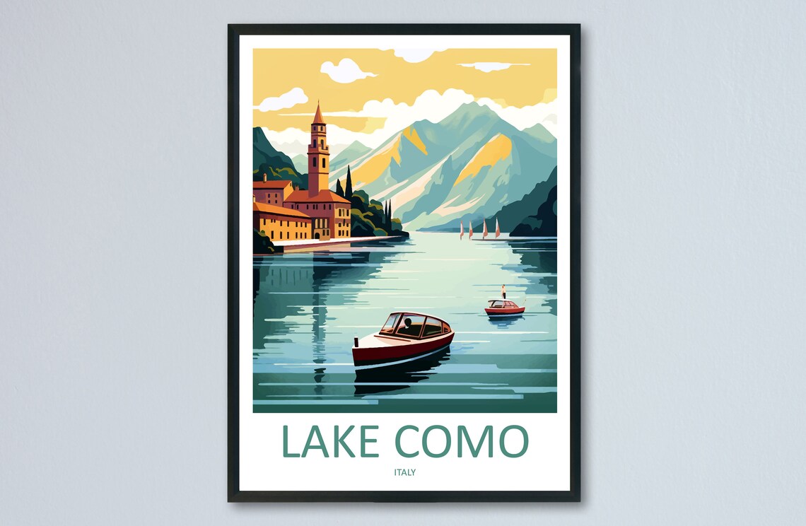 Lake Como Italy Wall Hanging Travel Poster