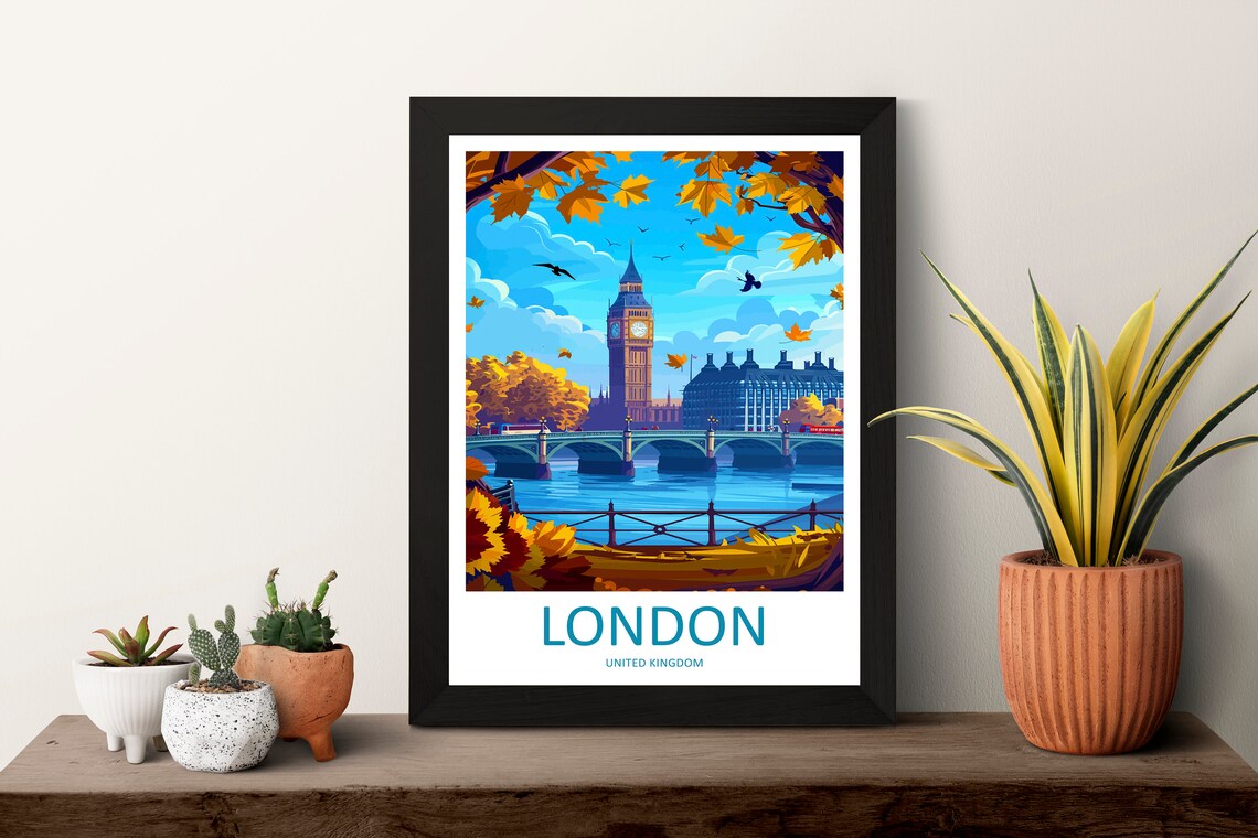 London Travel Poster, England Home Decor - Image 3
