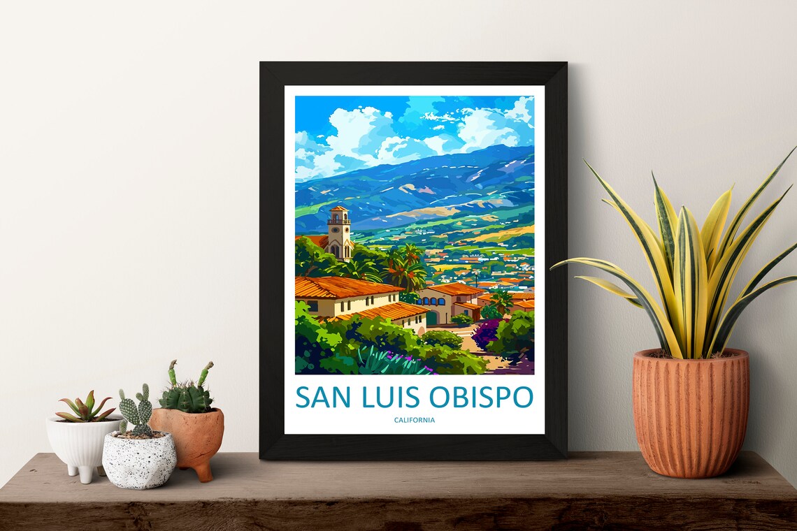 San Luis Obispo Travel Poster, California Wall Art - Image 3