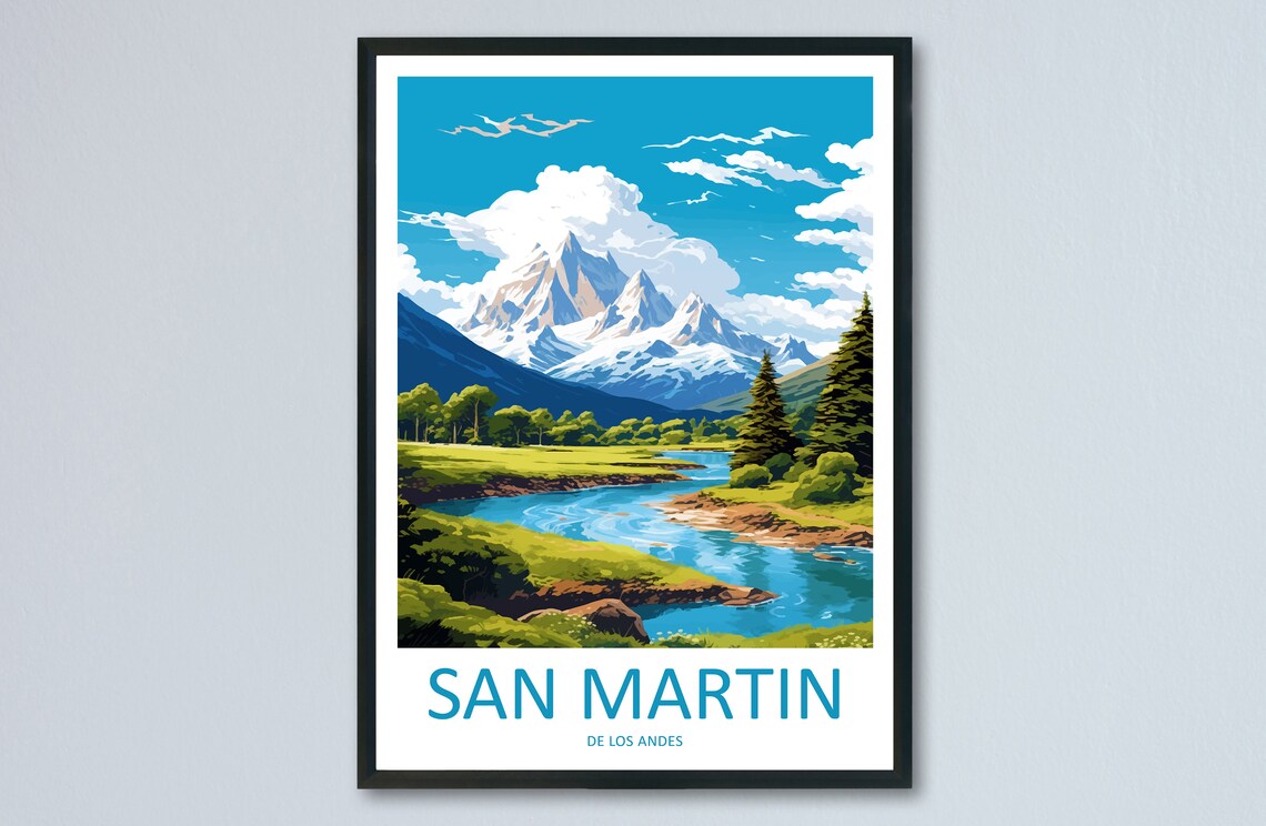 San Martin De Los Andes Travel Poster, Wall Art Print
