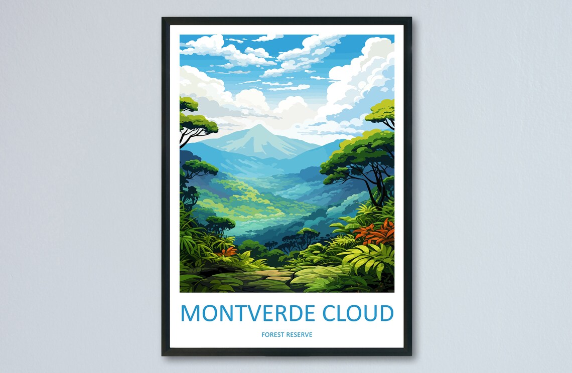 Montverde Cloud Forest Reserve Travel Poster, Costa Rica