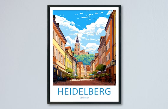 Heidelberg Cityscape Art Print, European Travel Poster