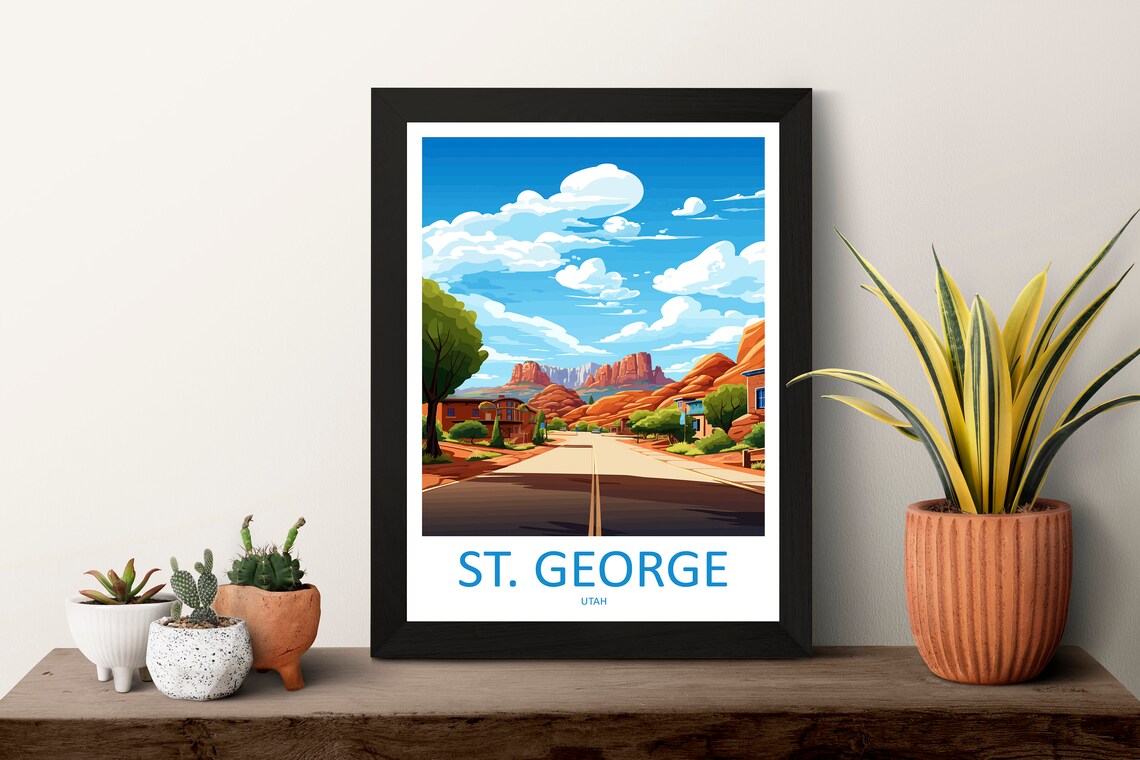 St George Travel Poster, Utah Place Print - Image 3