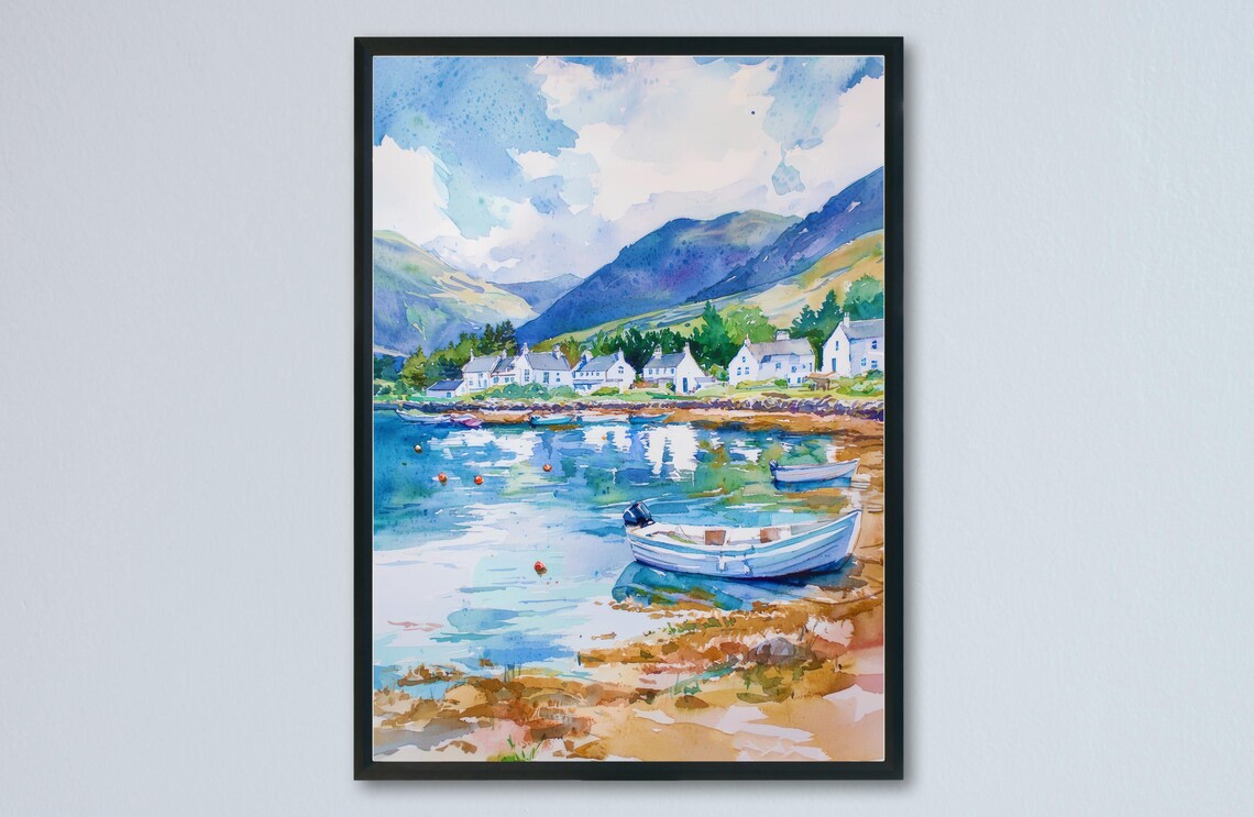 Ullapool Coastal Village Boats Cottages Scottish Highlands Poster