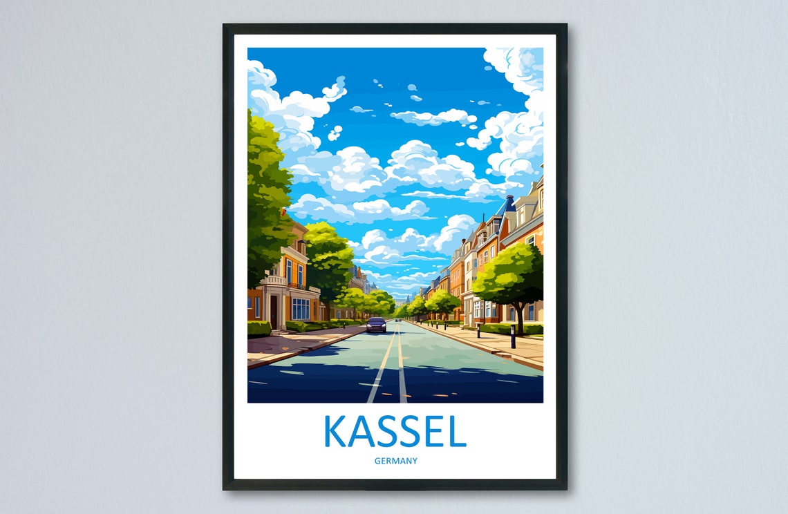 Kassel Germany Wide Tree Lined European City Boulevard Poster