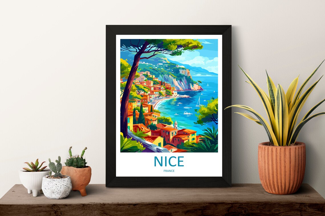Nice France Travel Poster, Cityscape Wall Art Print - Image 3