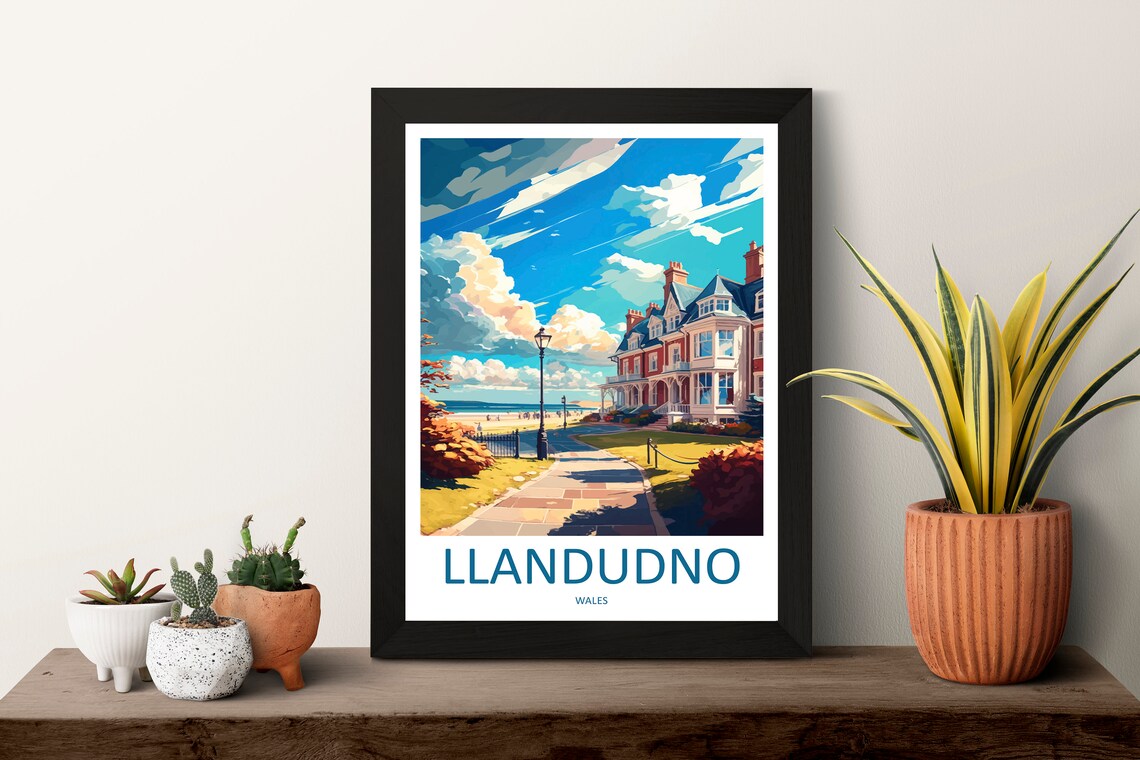 Llandudno Wales Seaside Promenade Victorian Grand Hotel Travel Poster - Image 3