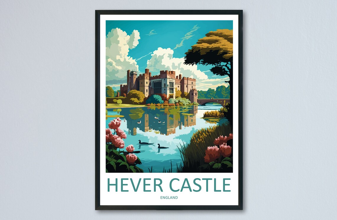 Hever Castle Travel Poster, England Wall Art
