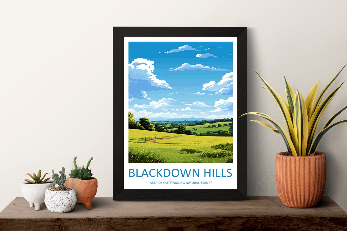 Blackdown Hills England Rolling Meadow Countryside View Poster - Image 3