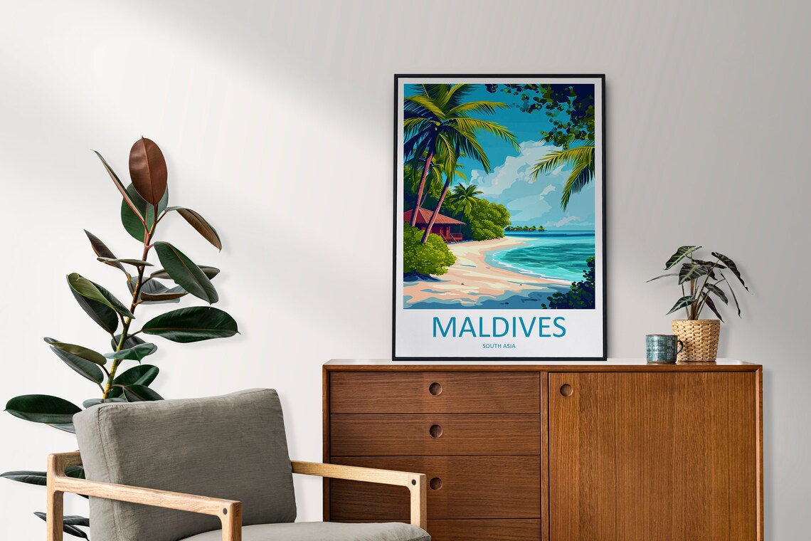 Maldives Travel Print, South Asia Wall Decor - Image 2