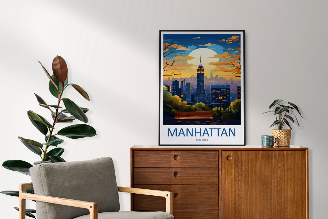 Manhattan New York Sunset Skyline Empire State Building Poster - Image 2