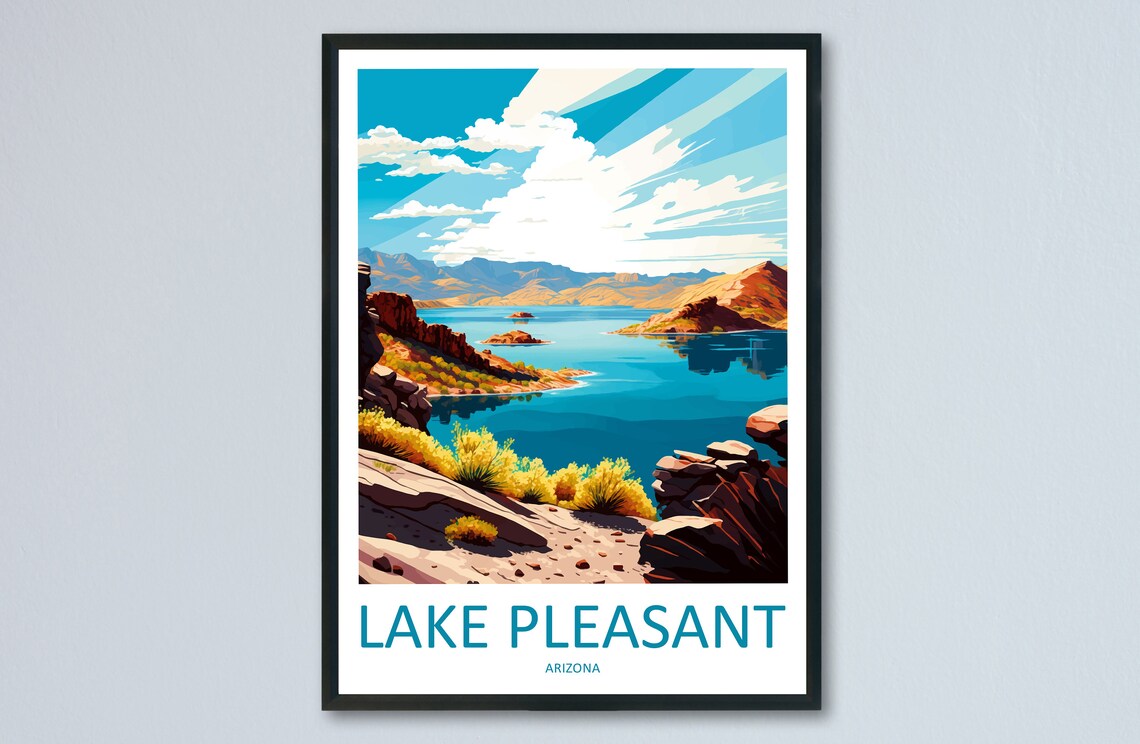 Lake Pleasant Travel Poster, Arizona Art Lover Gift