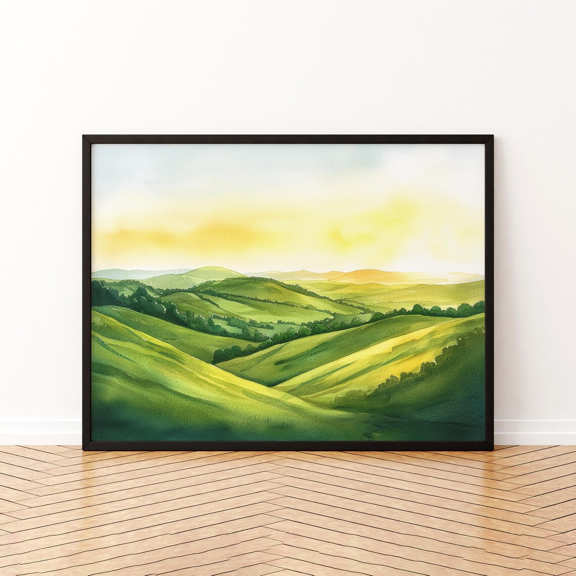 North Wessex Downs England Watercolor Travel Poster