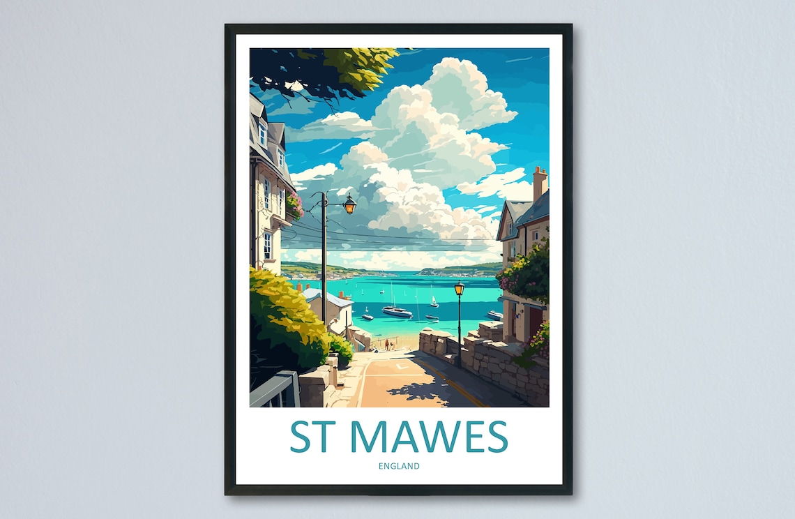 St Mawes Travel Poster, England Wall Art
