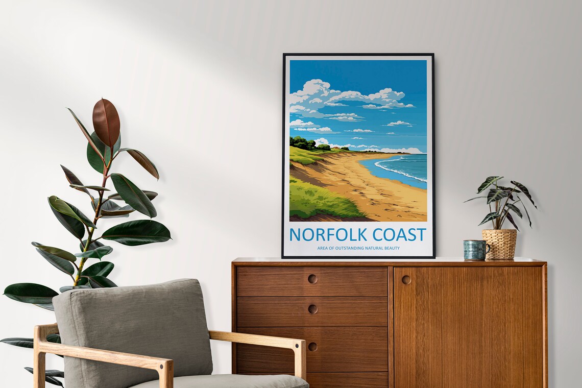 Norfolk Coast Travel Poster, AONB Home Decor - Image 2