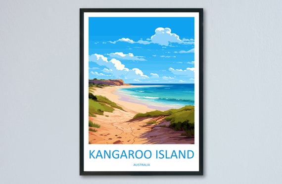 Kangaroo Island Travel Print Wall Art Kangaroo Island Wall Hanging Home Dcor Kangaroo Island Gift Art Lovers Wall Art Australia Poster Deco