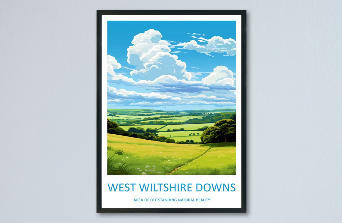 West Wiltshire Downs Broad Rolling Valley Under Towering Clouds Poster