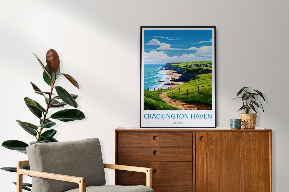 Crackington Haven Travel Poster, Cornwall Wall Art - Image 2