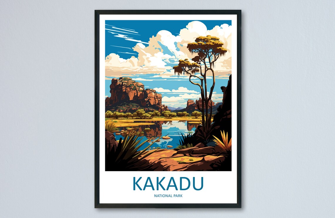 Kakadu National Park Australia Escarpment Billabong Travel Poster
