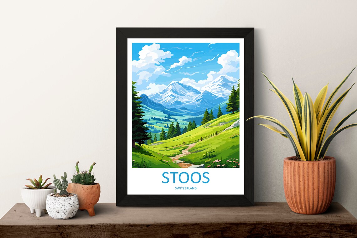 Stoos Travel Poster, Switzerland Travel Print - Image 3