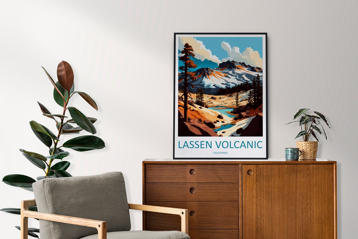 Lassen Volcanic National Park Alpine Lake Peaks Nature Travel Poster - Image 2