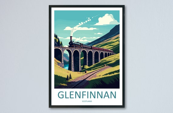 Glenfinnan Travel Poster, Scotland Art Print