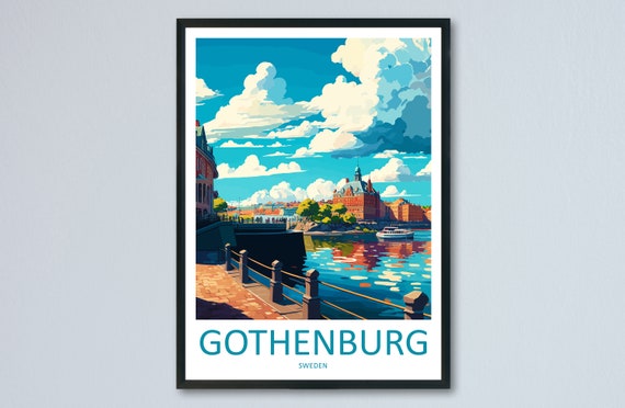 Gothenburg Travel Poster, Sweden Home Decor