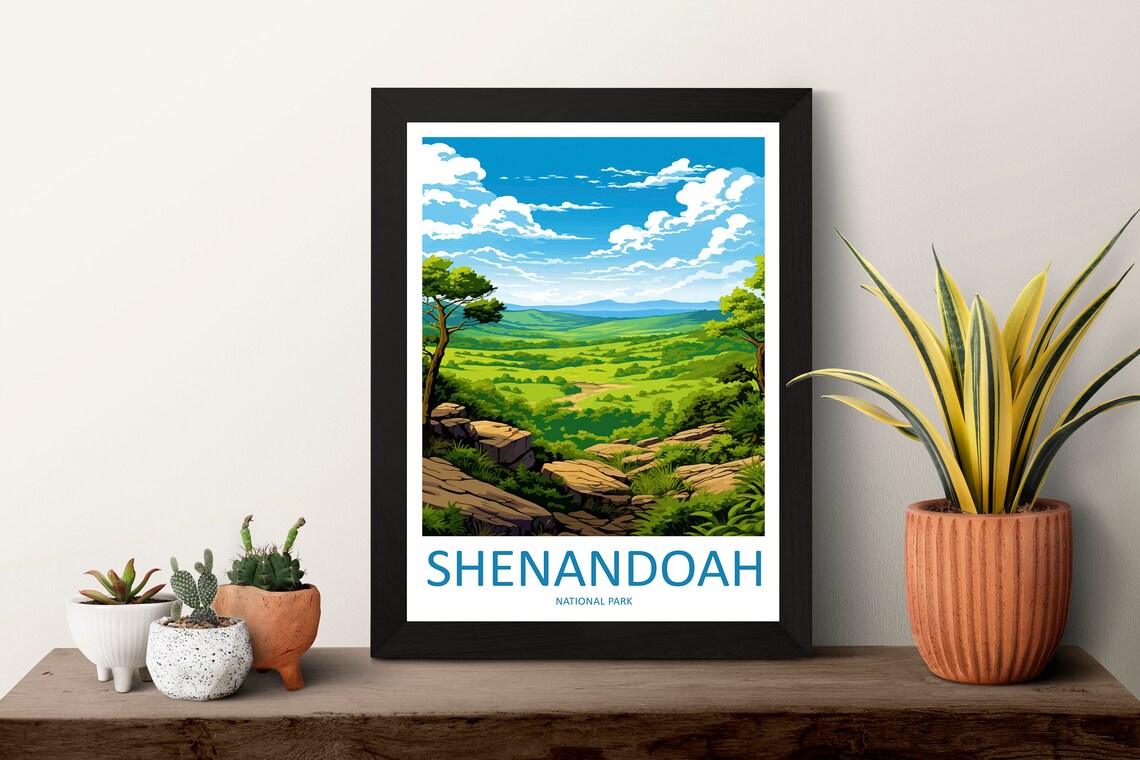 Shenandoah National Park Green Valley Overlook Travel Poster - Image 3