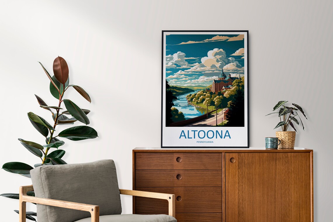 Altoona Pennsylvania Riverside Grand Historic Building Travel Poster - Image 2