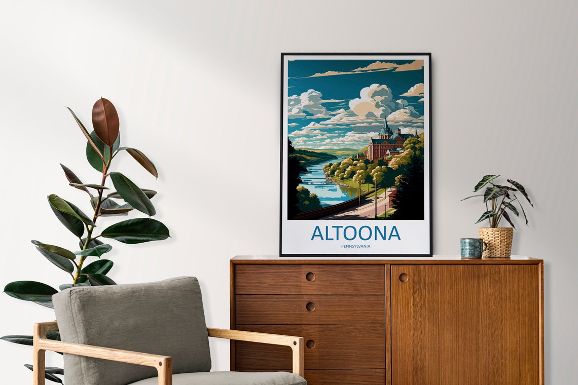 Altoona Travel Print Wall Art Altoona Wall Hanging Home Dcor Altoona Gift Art Lovers Pennsylvania Art Lover Gift Pennsylvania Travel Poster - Image 2