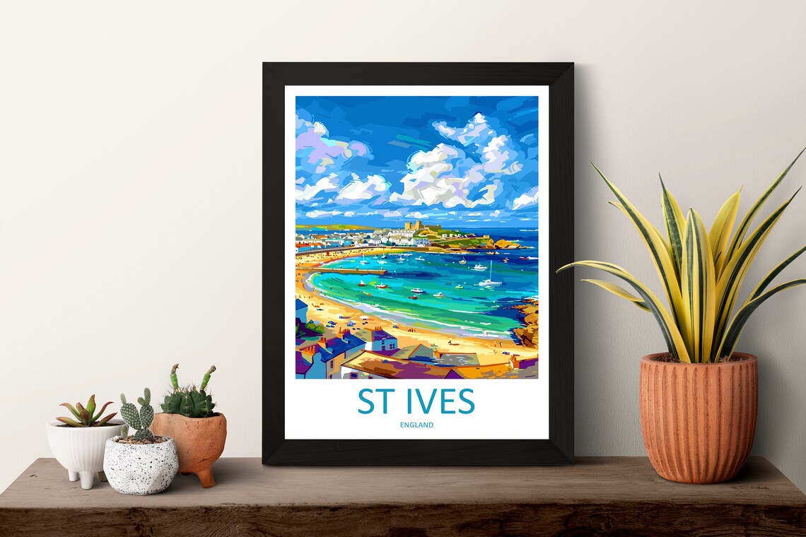 St Ives Travel Poster, Cornwall Art Print - Image 3