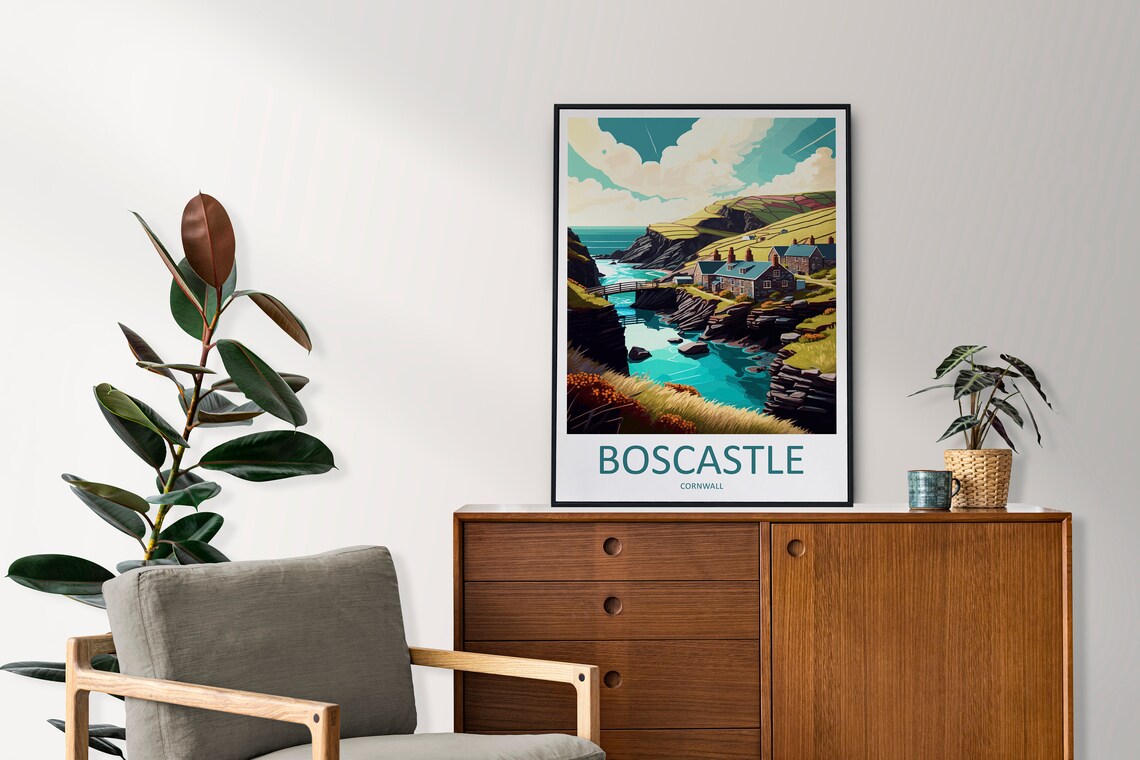 Boscastle Travel Poster, England Place Print - Image 2
