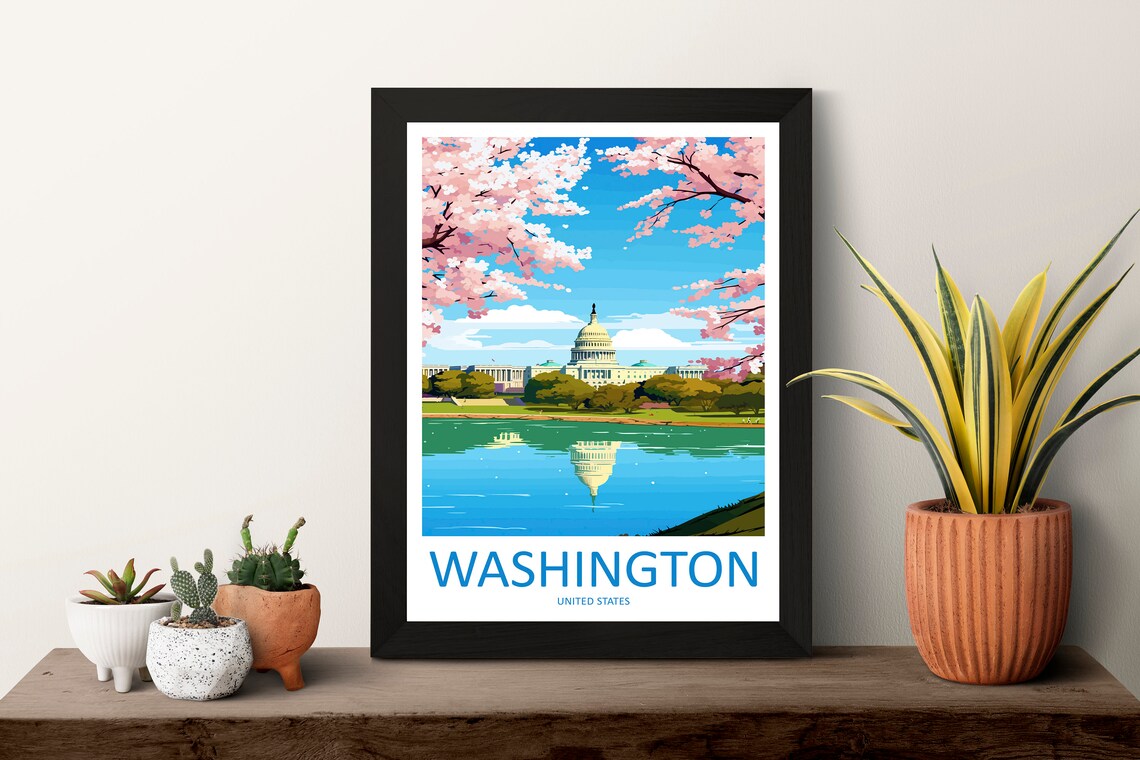 Washington DC Travel Poster, United States Art Print - Image 3