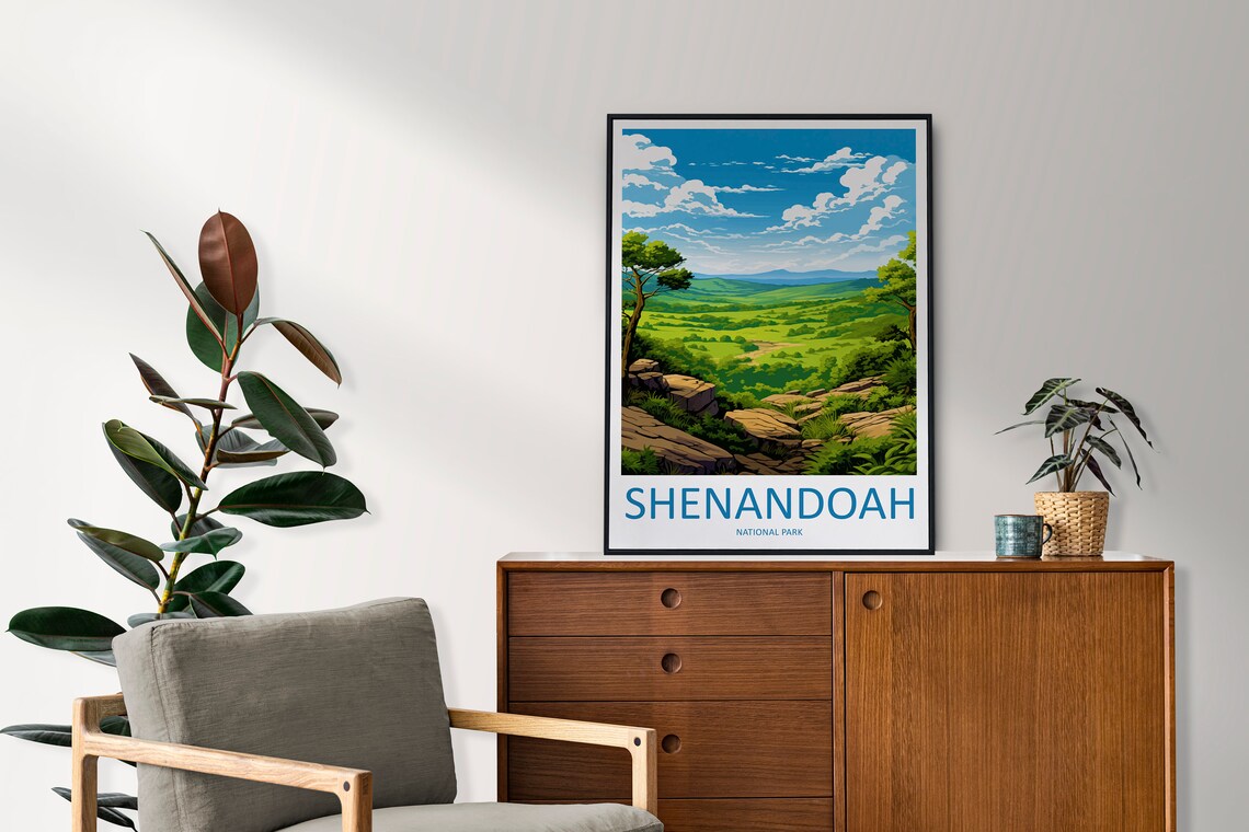 Shenandoah National Park Green Valley Overlook Travel Poster - Image 2