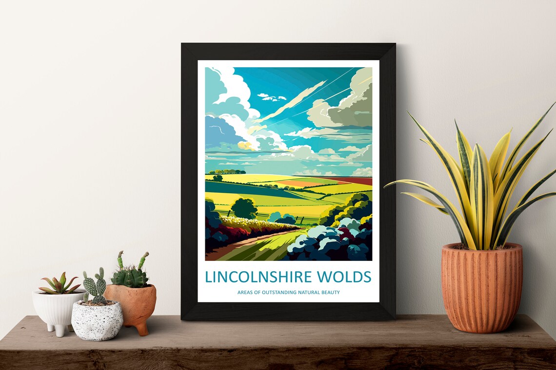 Lincolnshire Wolds Travel Poster, Travel Art Print - Image 3