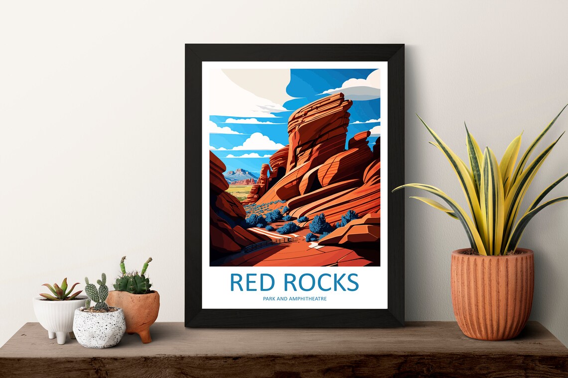 Red Rocks Park and Amphitheatre Travel Poster, Colorado - Image 3