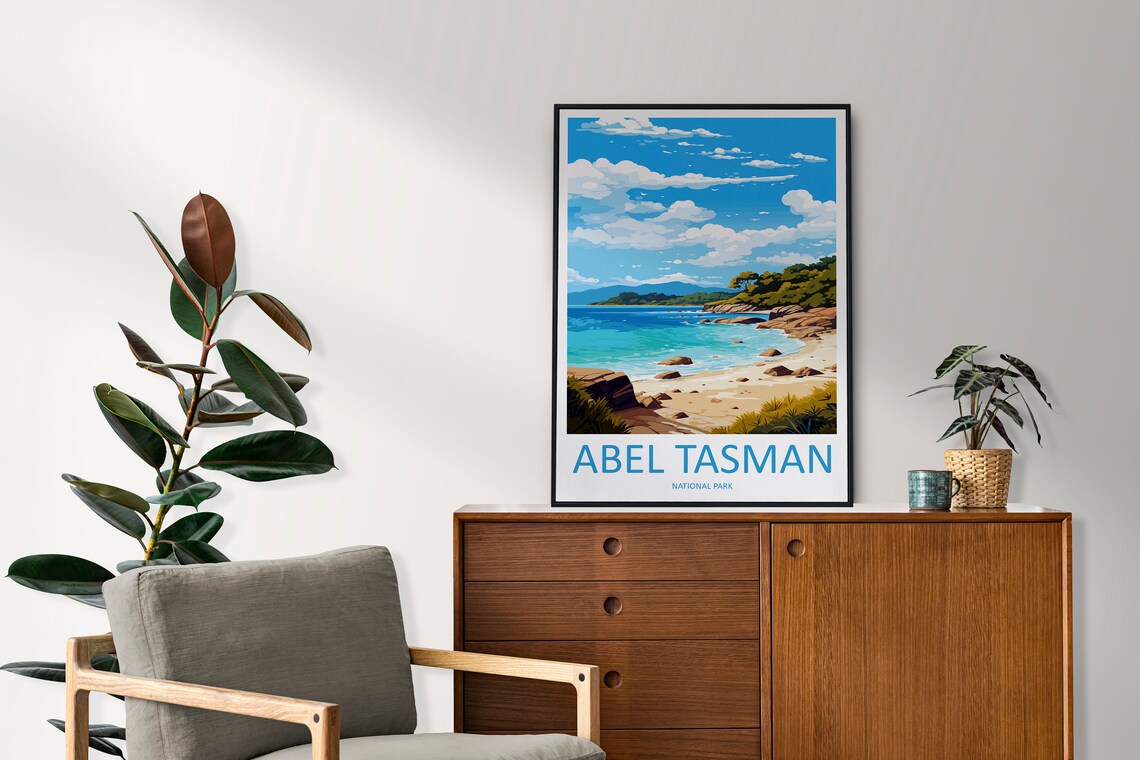 Abel Tasman National Park Turquoise Beach Golden Coastline Print - Image 2
