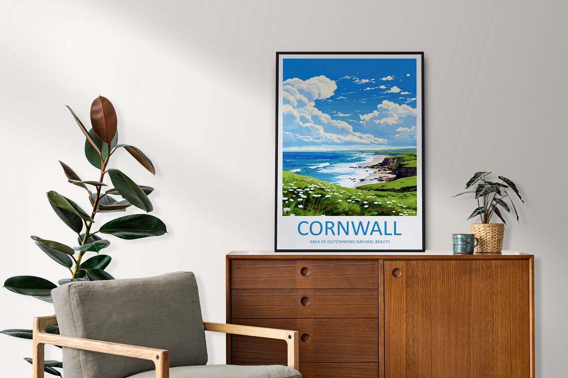 Cornwall Travel Print, Cornwall Travel Poster - Image 2
