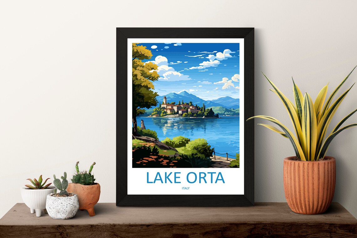 Lake Orta Travel Poster, Italy Wall Art Print - Image 3