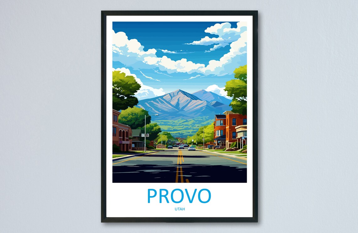 Provo Utah Historic Main Street Beneath the Mountains Poster