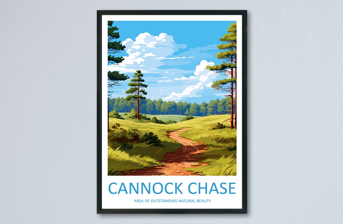 Cannock Chase Forest Trail Pine Woodland Sunny Meadow Hike Poster