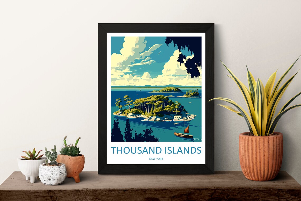 Thousand Islands Travel Poster, New York State View - Image 3