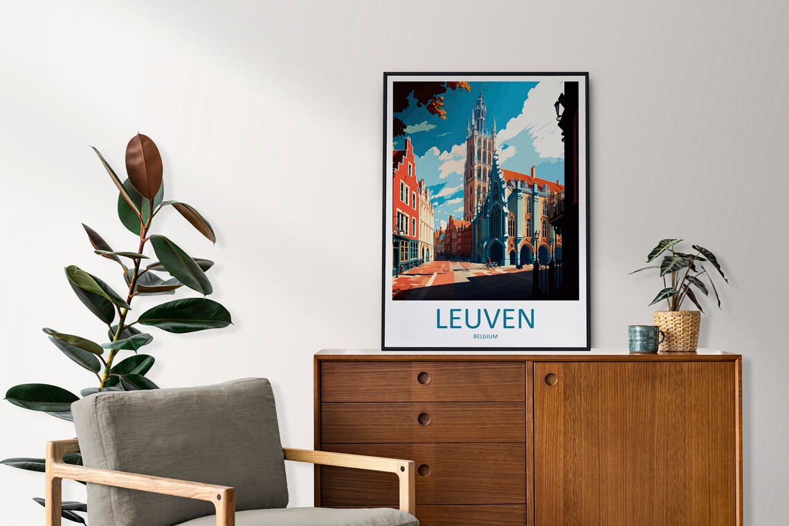 Leuven Travel Poster, Belgium City Wall Art - Image 2