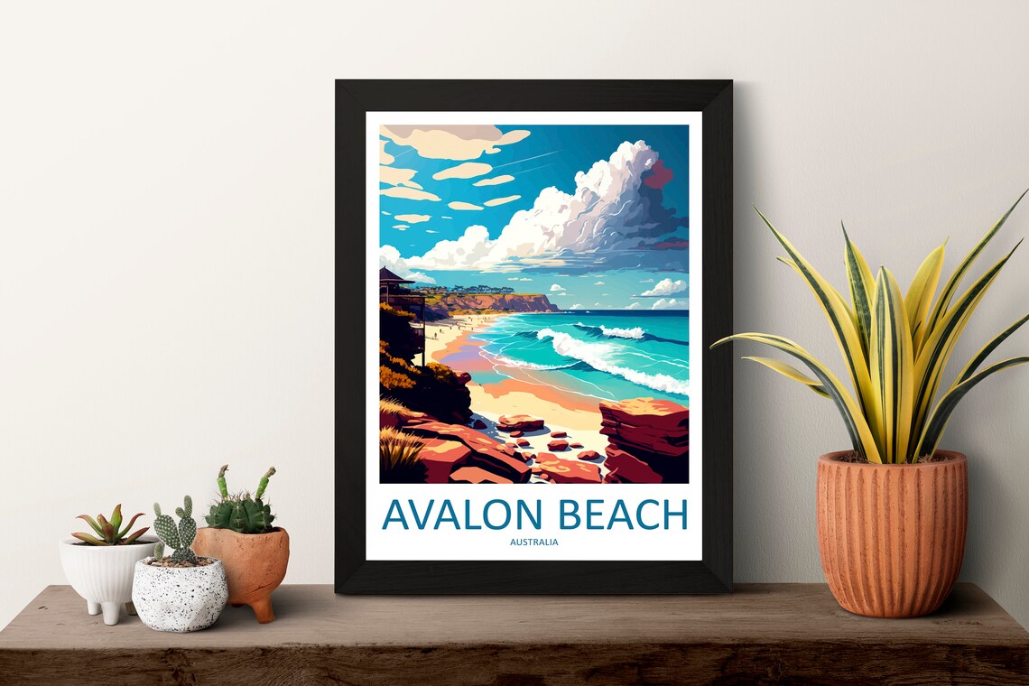 Avalon Beach Travel Poster, Australia Wall Art - Image 3