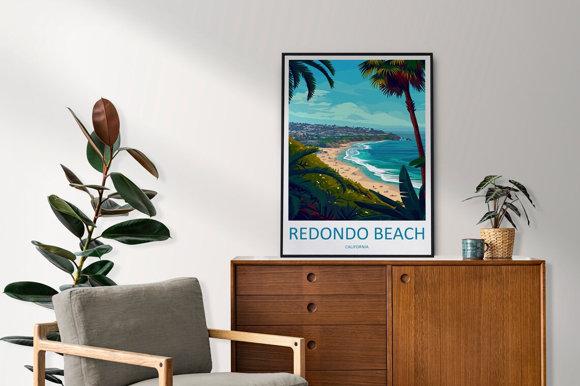 Redondo Beach Travel Poster, California Wall Art - Image 2