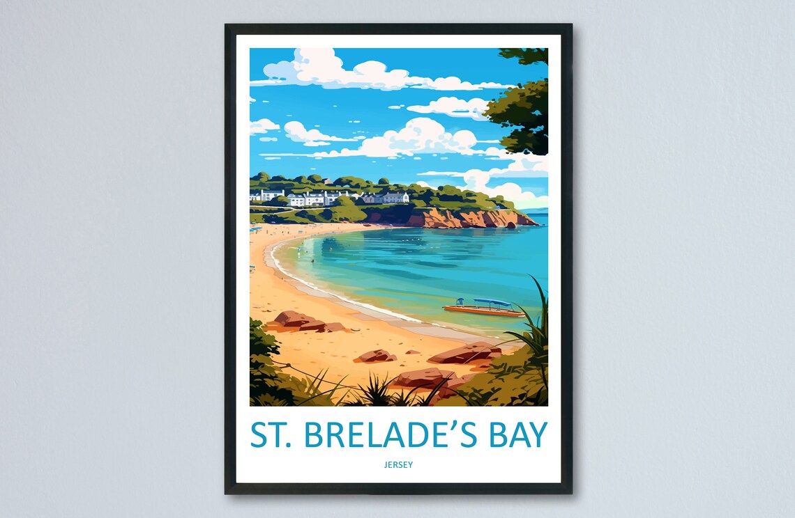 St Brelades Bay Travel Poster, Jersey Wall Art
