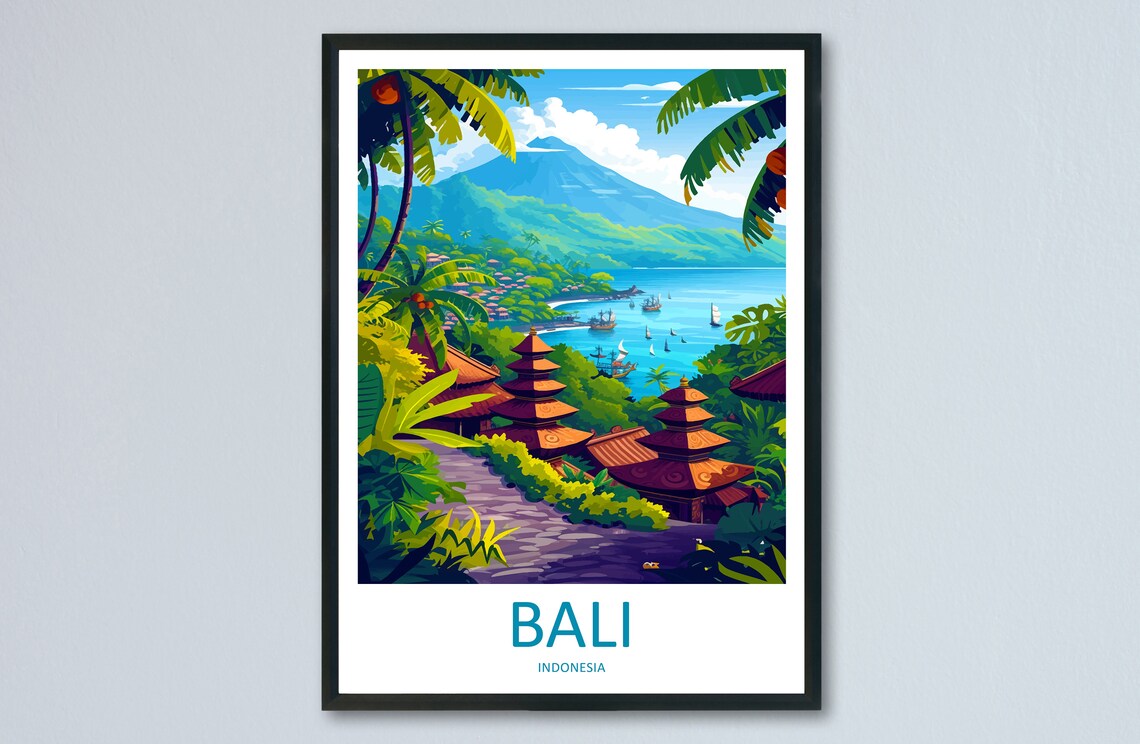 Bali Travel Poster, Indonesia Wall Decor Art Print