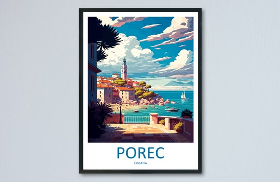 Porec Travel Poster, Croatia Destination Art