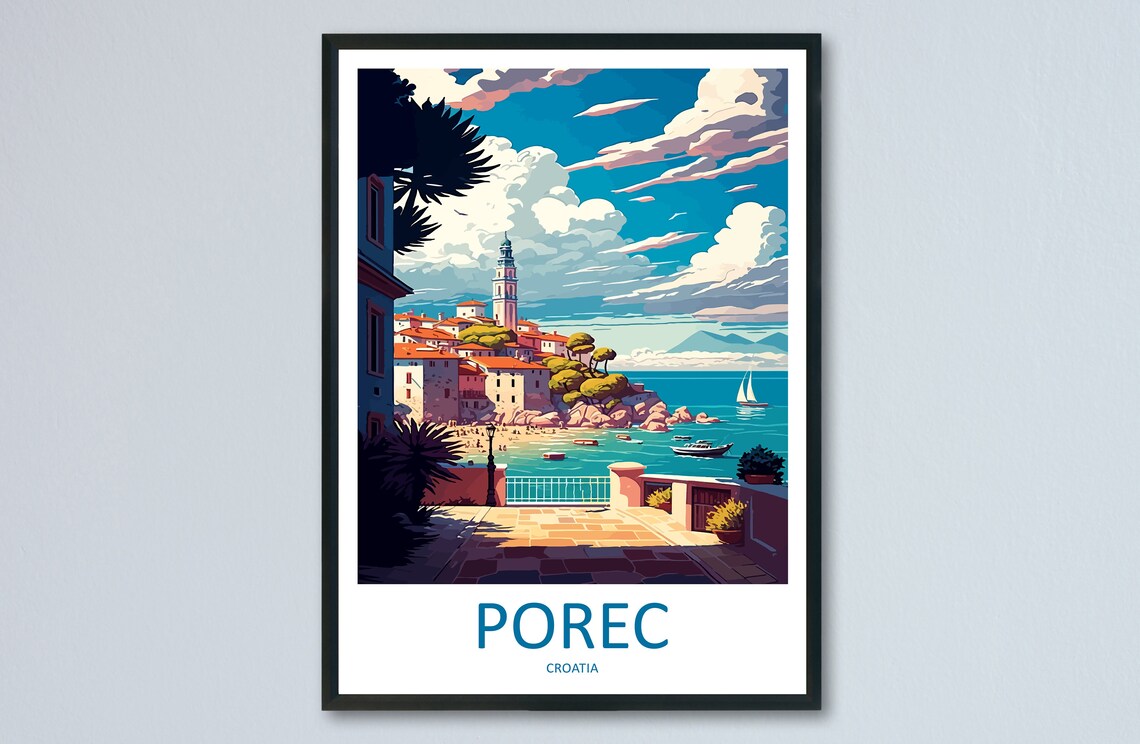 Porec Travel Poster, Croatia Destination Art