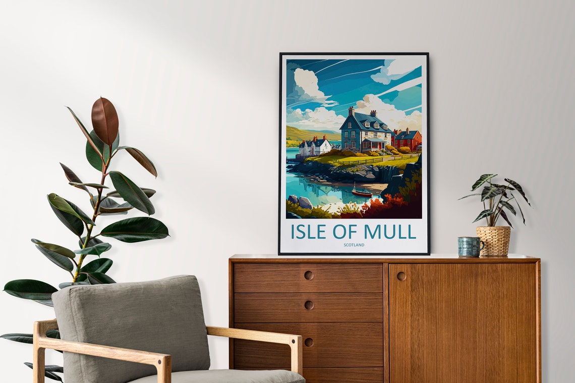 Isle Of Mull Travel Print Wall Art Isle Of Mull Wall Hanging Home Dcor Isle Of Mull Gift Art Lovers Scotland Art Lover Gift Isle Of Mull - Image 2